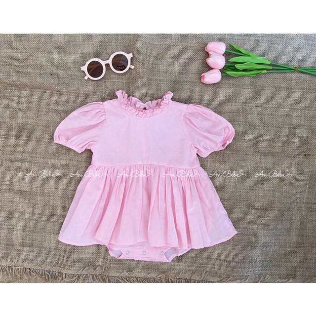 Suit hồng cổ nhún kiểu váy phong cách hàn quốc