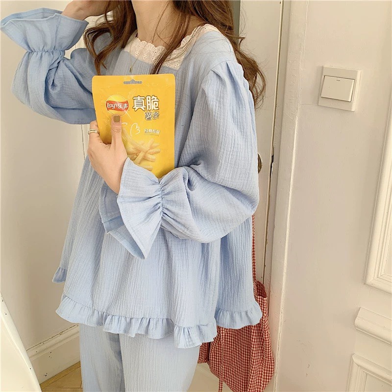 BỘ ĐỒ NGỦ MẶC NHÀ XỐP ĐŨI REN BÈO HOT MÙA XUÂN 2023