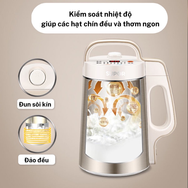 Máy làm sữa đậu nành SUPOR / DJ12B-P65 gia đình có chế độ hẹn giờ không cần lọc nhiều,chắc chắn,nhiều chức năng