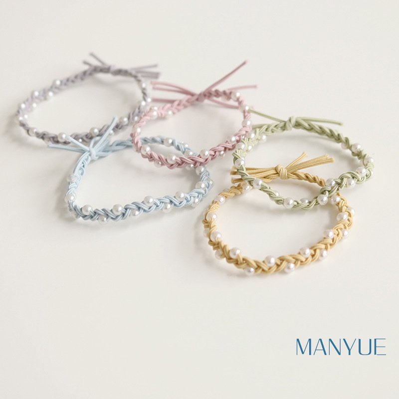 MANYUE Dây buộc tóc bằng da phong cách Hàn Quốc đơn giản thời trang cho nữ
