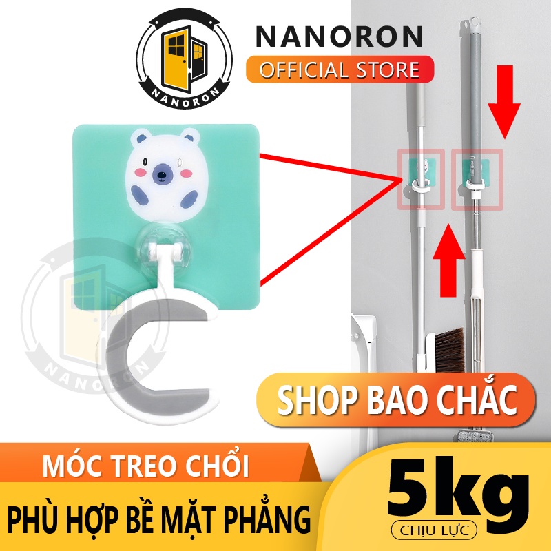 Kẹp chổi giữ cây lau nhà gắn tường không thấm nước tiện lợi cho gia đình NANORON ⭐ Móc treo nhà tắm thông minh
