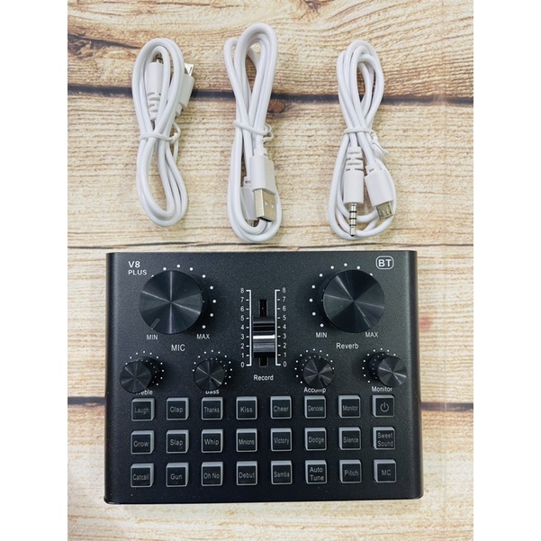 Sound card V8 PLUS bản cao cấp hát livestream,hát karaoke thu âm cực hay