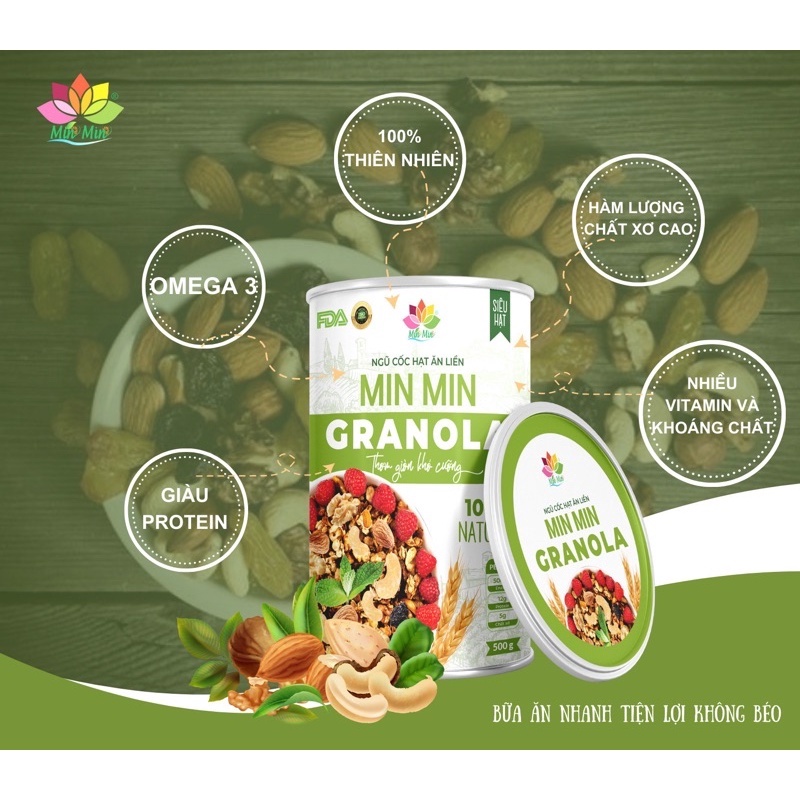 Bột Ngũ Cốc Dinh Dưỡng MIN MIN vị truyền thống Hộp 500gr