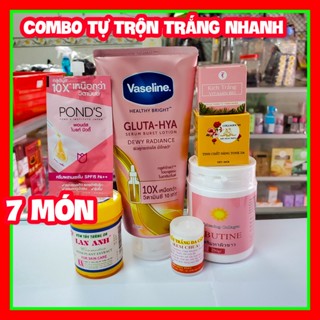 (7 món) Kem tự trộn trắng da body 3c3 Abutine hồng pond thái trộng chung trắng nhanh không bị bết