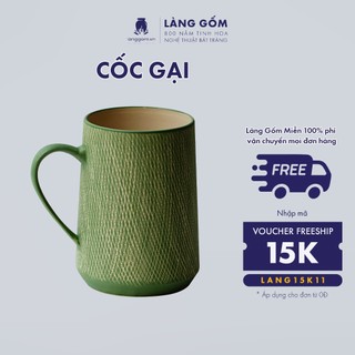 Cốc sứ cao cấp họa tiết gại thủ công, phong cách châu Âu, dung tích 600ml, gốm sứ Bát Tràng xuất khẩu - Làng Gốm