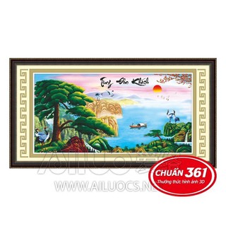 Tranh thêu chữ thập phong cảnh Tùng Đón Khách 3D 5D Ailuo AL53326