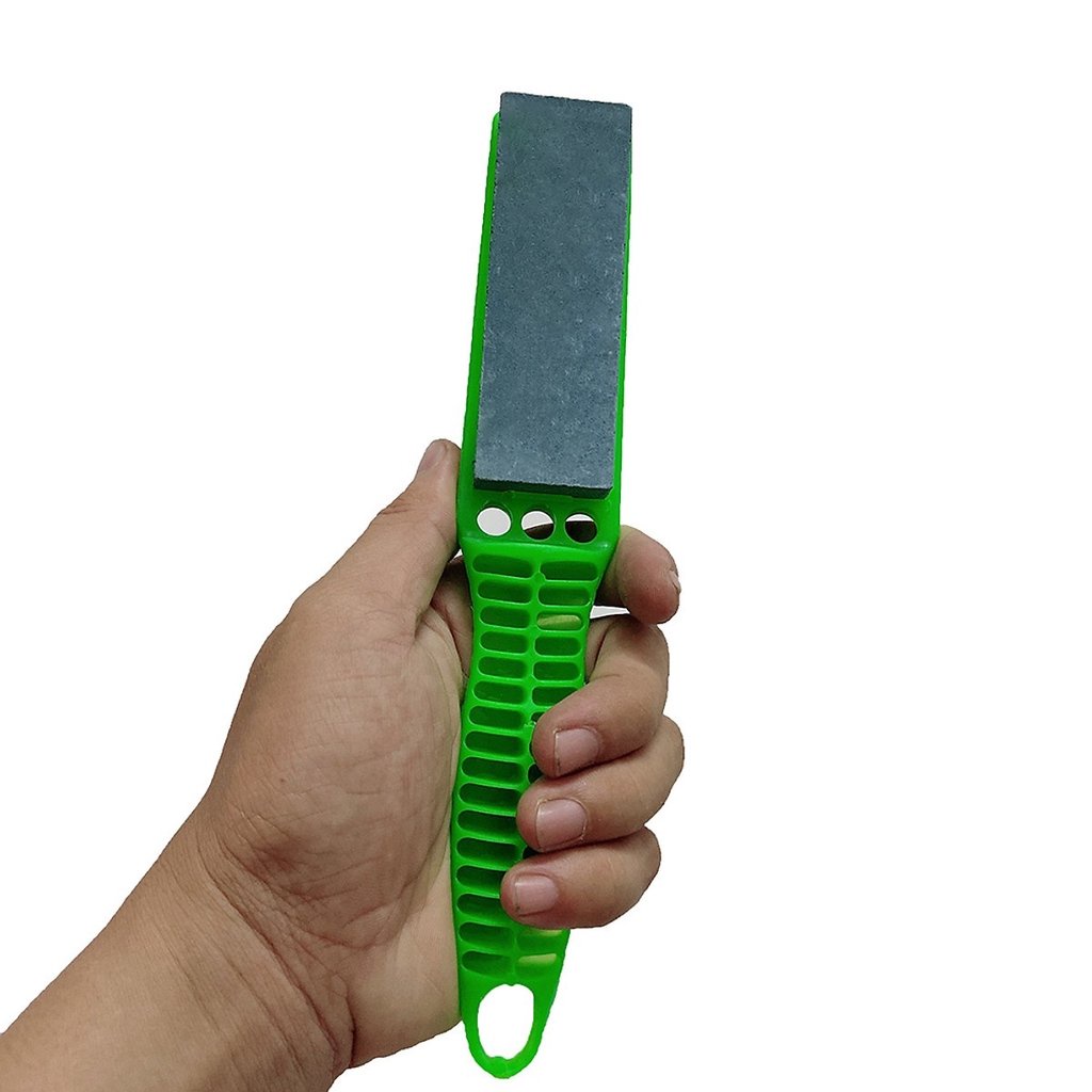 Đá Mài Dao 2 Mặt Có Tay Cầm Cán Nhựa Tiện Lợi Dài 21cm