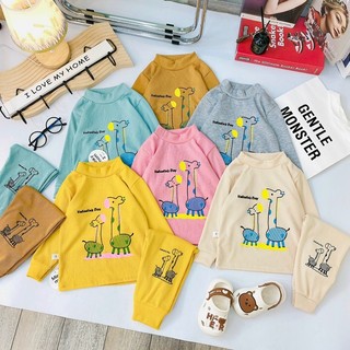 Bộ len tăm cổ cao hình hươu cho bé