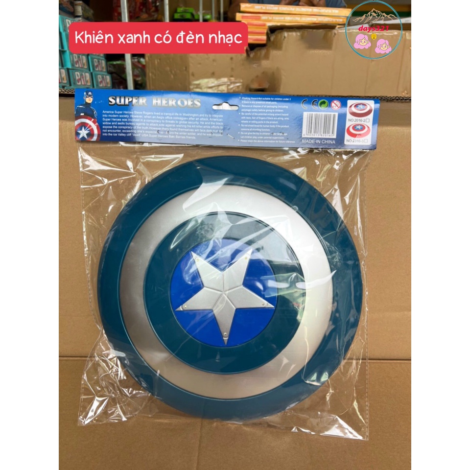 Đồ chơi khiên đội trưởng Mỹ captain america dùng pin, có âm thanh, ánh sáng 32cm