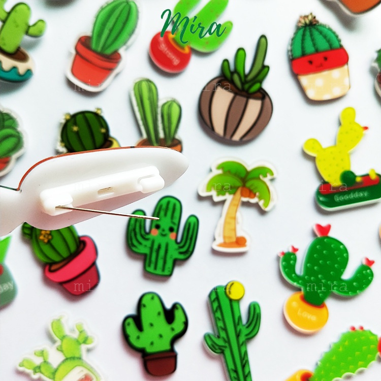Ghim Cài Icon Cây Xương Rồng, Huy Hiệu Acrylic, Pin Cài Áo, Trâm Balo Đi Học Cực Cute MIRA-GC00837