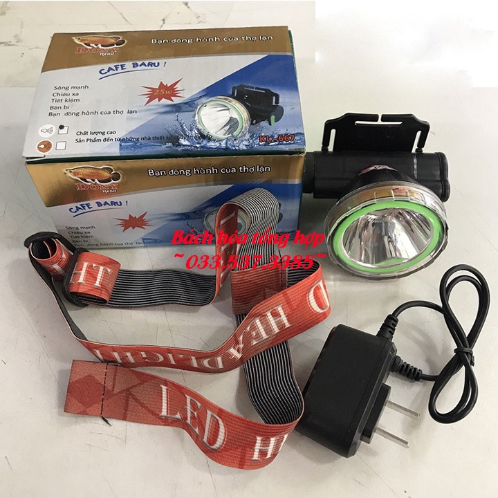Đèn bin mini, đèn pin đội đầu siêu sáng chống nước KL 667