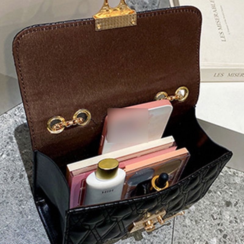 Túi Đeo Vai Dây Xích Màu Đen Đơn Giản Thời Trang Cho Nữ