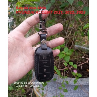 [Accent] Bao da chìa khóa Hyundai accent 2021, 2022, 2023, Elantra 2023 mẫu chìa 4 nút bấm, khắc tên miễn phí