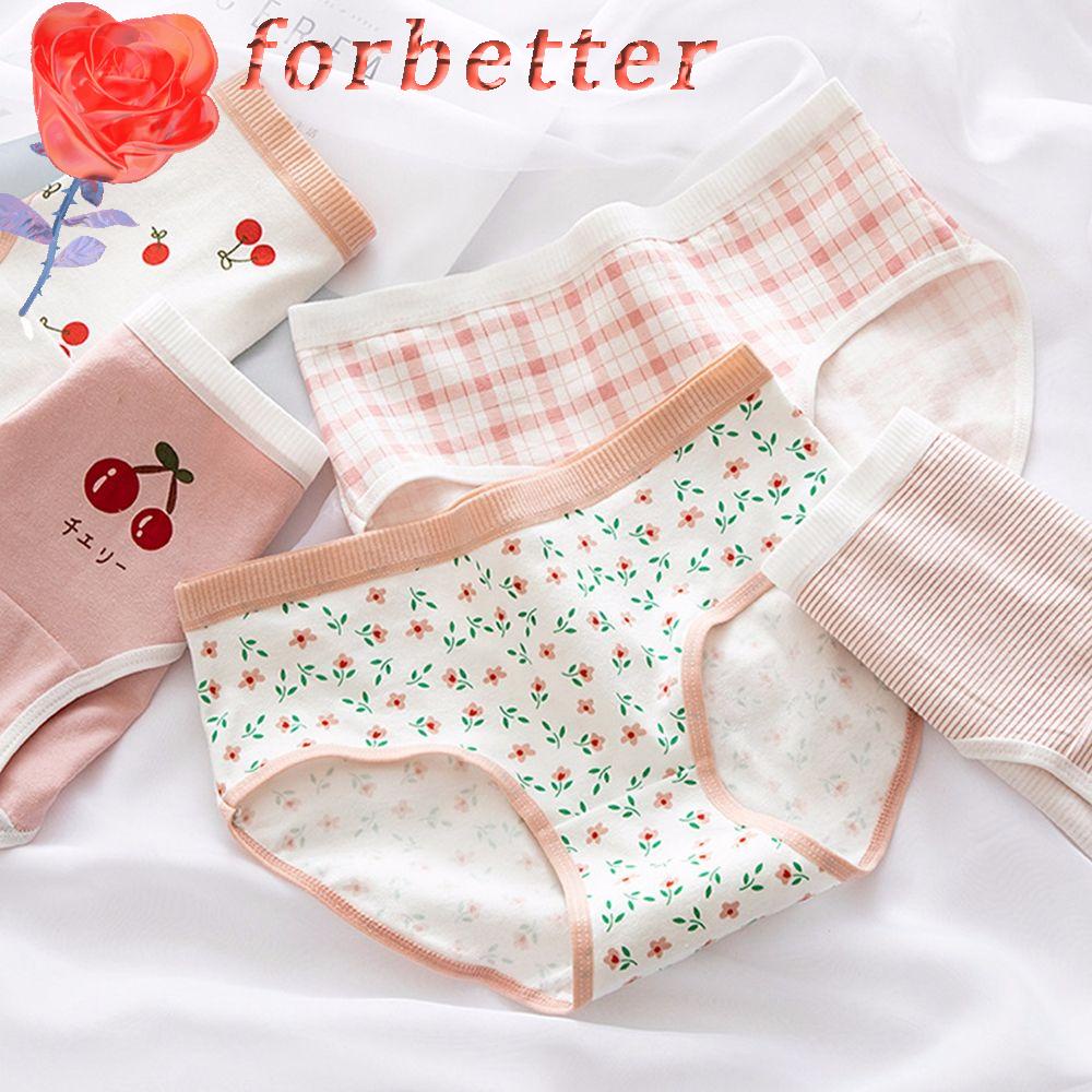 Quần Lót Cotton Mềm Mại Co Giãn Thoáng Khí In Họa Tiết Hoa Cherry Quyến Rũ Phong Cách Hàn Quốc Cho Nữ