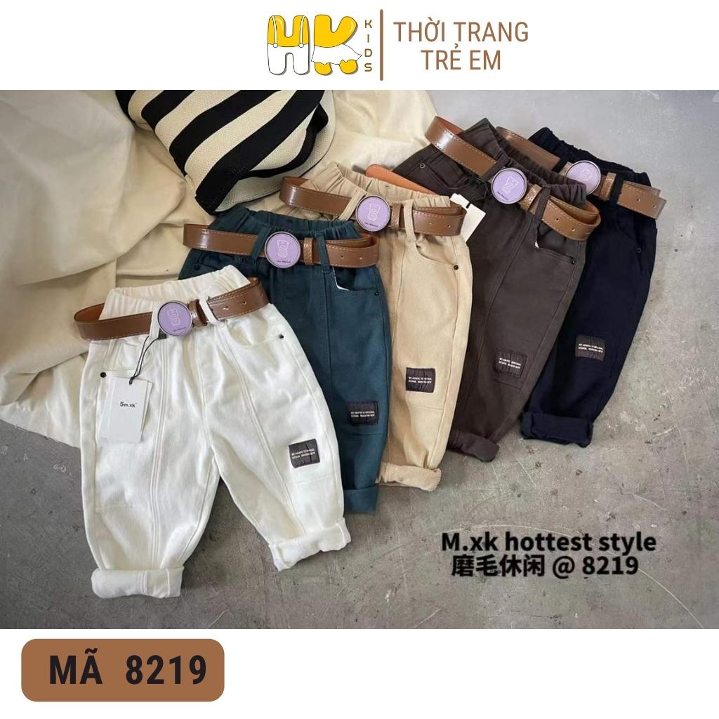 Quần thô kaki lót lông cho bé HK KIDS dáng baggy giữ ấm mùa thu đông