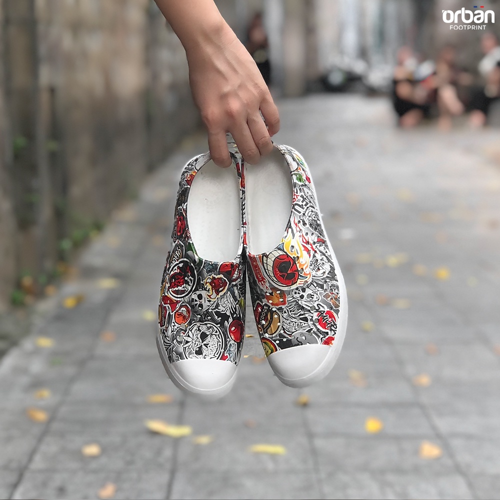 Giày nhựa eva Urban Footprint Graffiti chính hãng VNXK