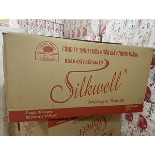 Thùng giấy ăn giấy rút 280 tờ silkwell 36 gói