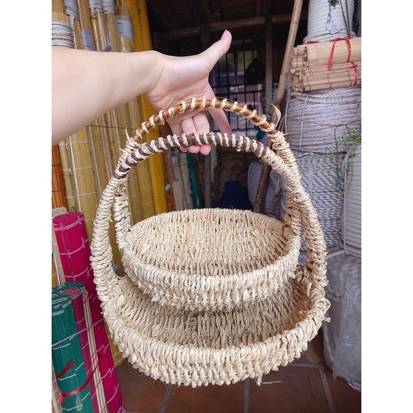 Giỏ mây gói hoa quả, giỏ quà tết