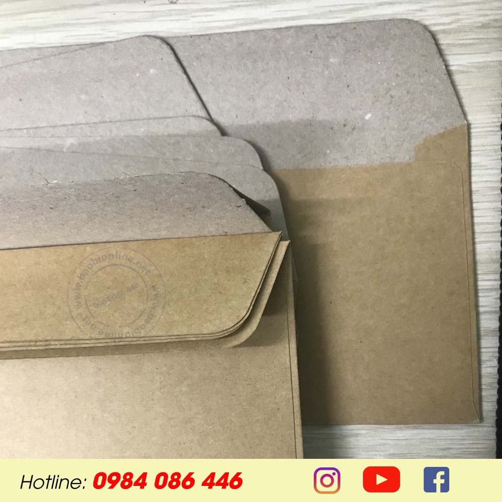 BAO THƯ KRAFT NHẬT KHÔNG IN NẮP NGANG 8 x 16.5 CM - BAOBIONLINE