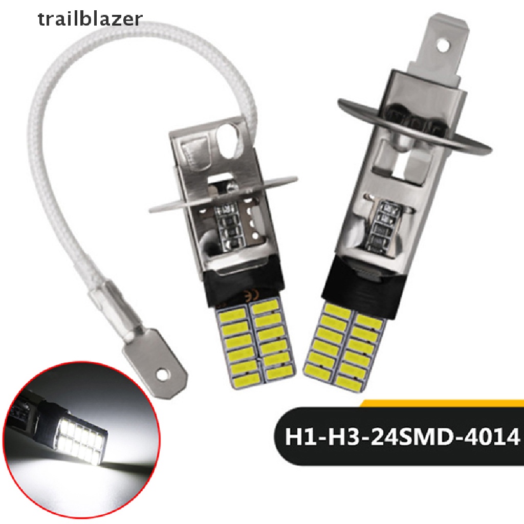 Set 2 Đèn LED H3 H1 24 SMD 12V Ánh Sáng Trắng Dành Cho Ô Tô