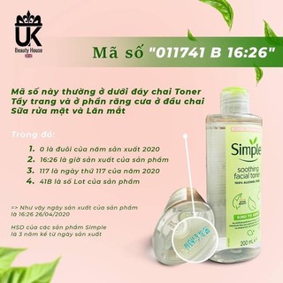 Nước hoa hồng Simple 200ml