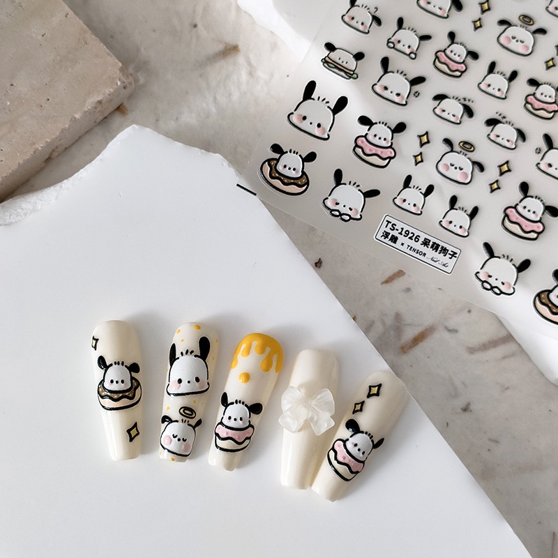 Miếng Dán Trang Trí Móng Tay 5D Hình Chú Chó Dễ Thương TS-1926