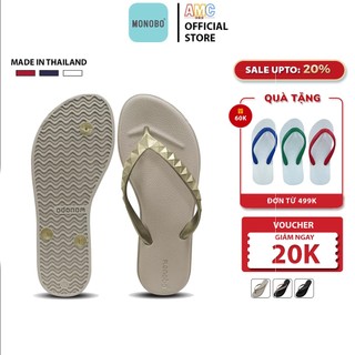 Dép Thái Lan Nữ Xỏ Ngón Truyền Thống Monobo Nền Đen - Moniga J002 Sp