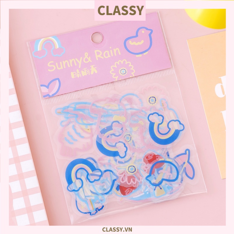 Túi Sticker Classy dễ thương, hình dán trang trí laptop, điện thoại, tập, sổ, bình nước nhiều họa tiết PK1323