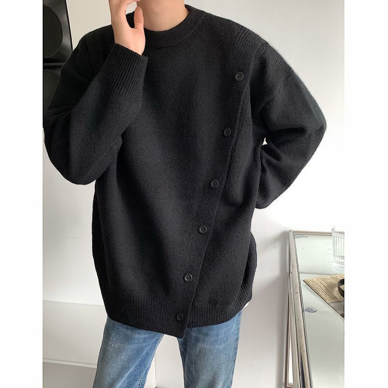 Áo Sweater Phối Nút Thiết Kế Mới Thời Trang Mùa Thu Đông Theo Phong Cách Hàn Quốc Dành Cho Nam