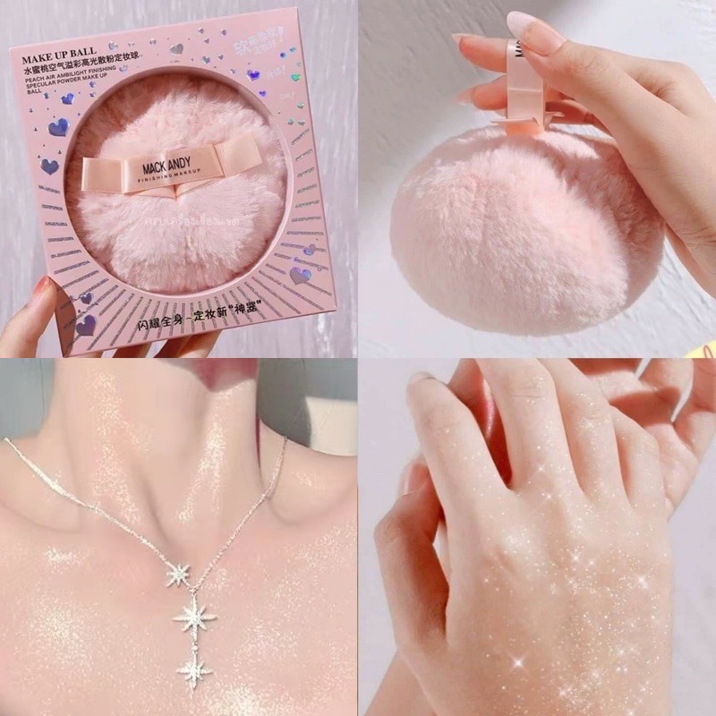 Bông Phấn Bắt Sáng Nhũ Highlight MACK ANDY Powder Make Up Ball Nội Địa Trung