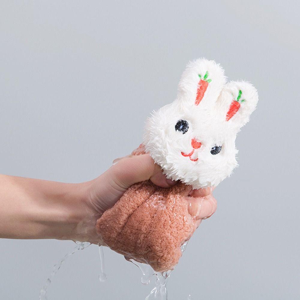 Bộ 2 Khăn Lau Tay Thấm Hút Tốt In Hình Thỏ Dễ Thương