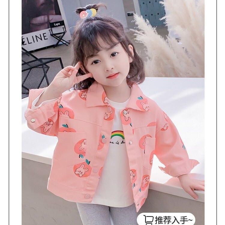 Áo Khoác Denim Dáng Rộng In Hoạt Hình Kiểu Hàn Quốc Thời Trang Xuân Thu 2022 Cho Bạn Gái