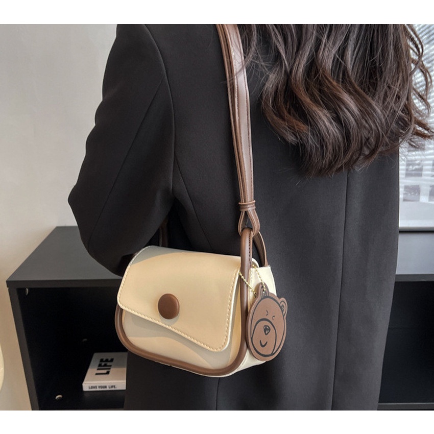 Túi xách đeo chéo đeo vai nữ Bag.Thanhthu thời trang Hàn Quốc 2 li kèm mác gấu siêu dễ thương 653
