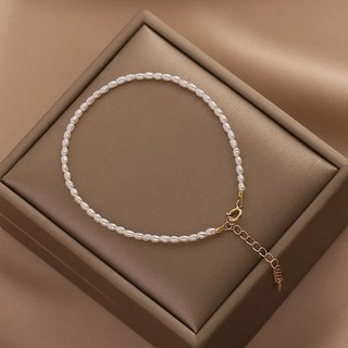 Vòng tay trai gạo lisa kim size 2-3 li màu trắng