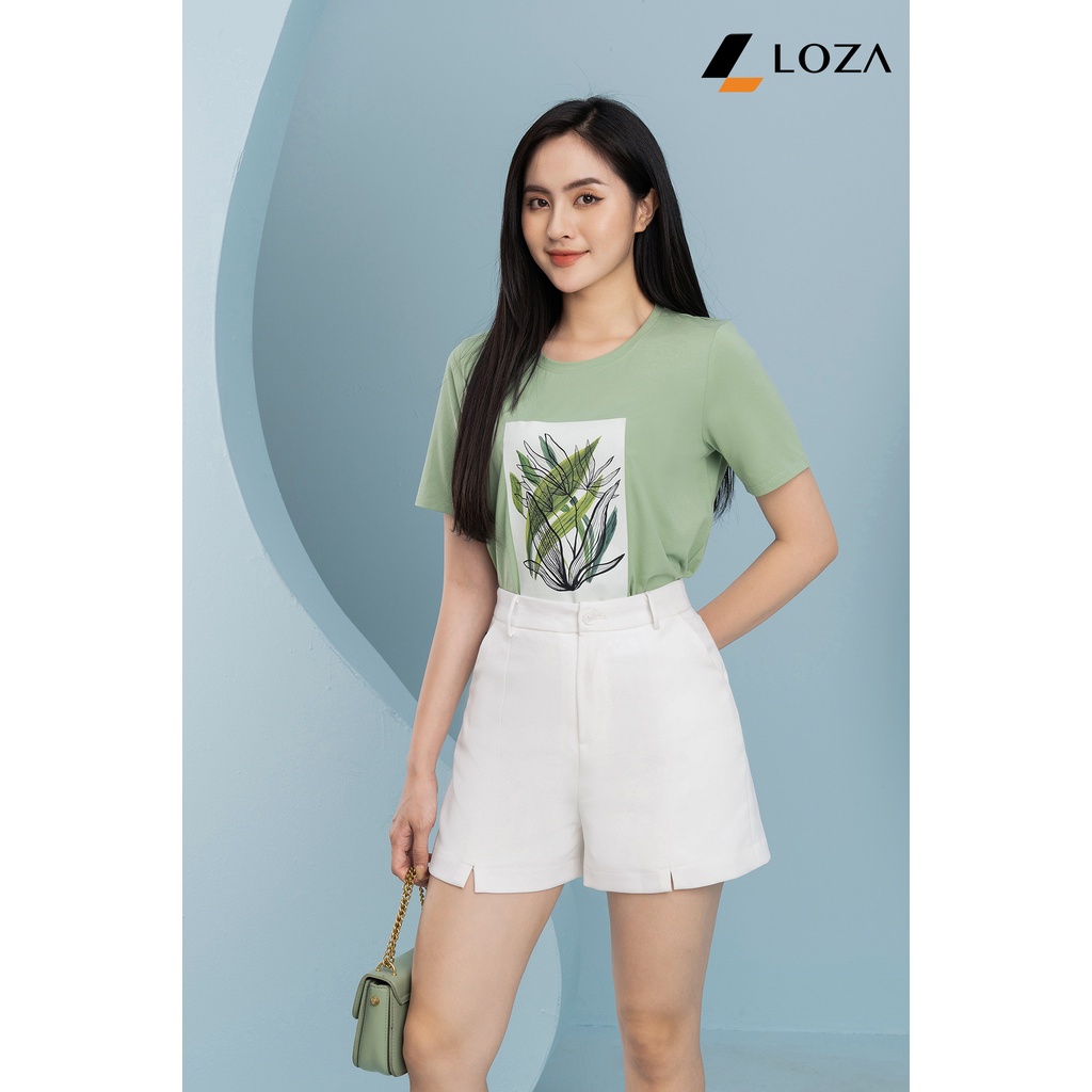 Áo phông in hình chất liệu Cotton Compact form vừa LOZA - PT602088