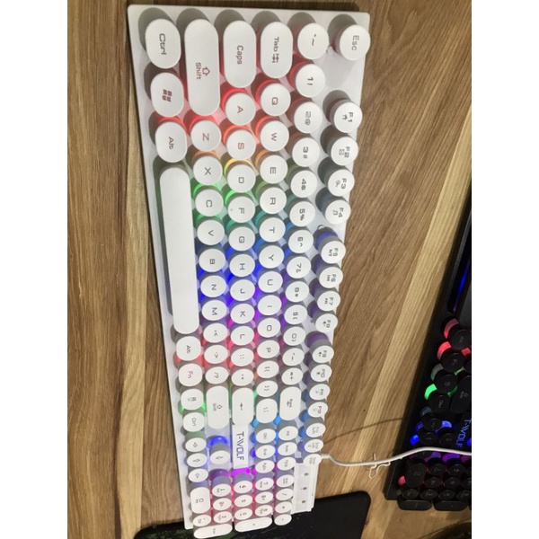 Bàn phím giả cơ led T80 plus , 7 màu led