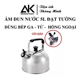 Ấm đun ga - Bếp Từ, Bếp Hồng Ngoại Đạt Tường trắng inox có còi báo nước sôi