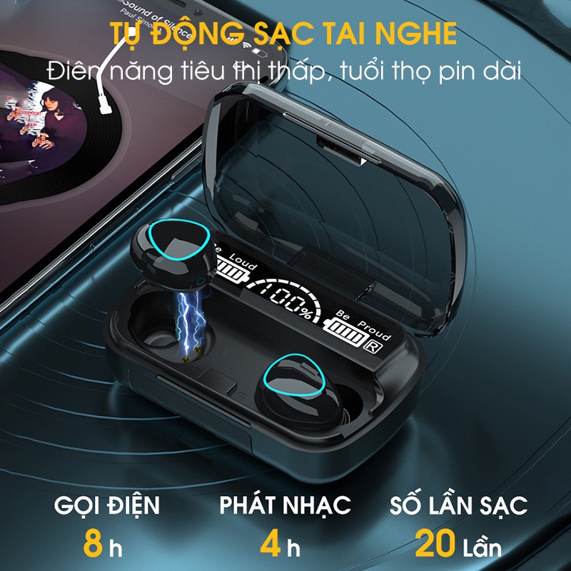 Tai nghe không dây bluetooth M10 PRO  MINPRO giá rẻ tai nghe nhạc, chơi game công nghệ bluetooth, âm thanh chất lượng