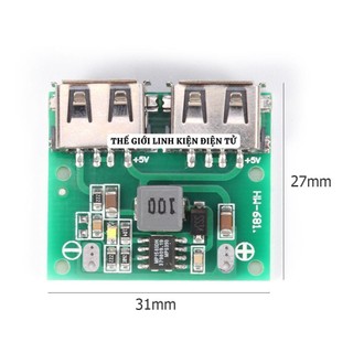 Mạch hạ áp usb kép 9v 12v 24v sang 5v 3a dc-dc