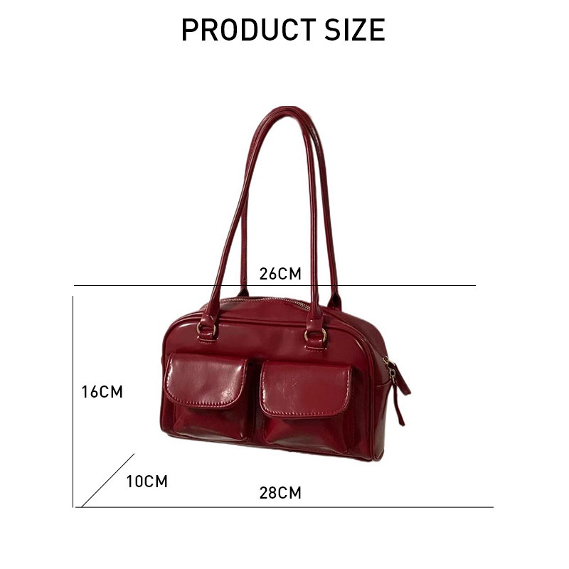 Mischa Túi Xách Đeo Vai Hình Vuông Cỡ Lớn Chất Liệu Da PU Màu Trơn Phong Cách Cổ Điển Thời Trang Cho Nữ stand oil