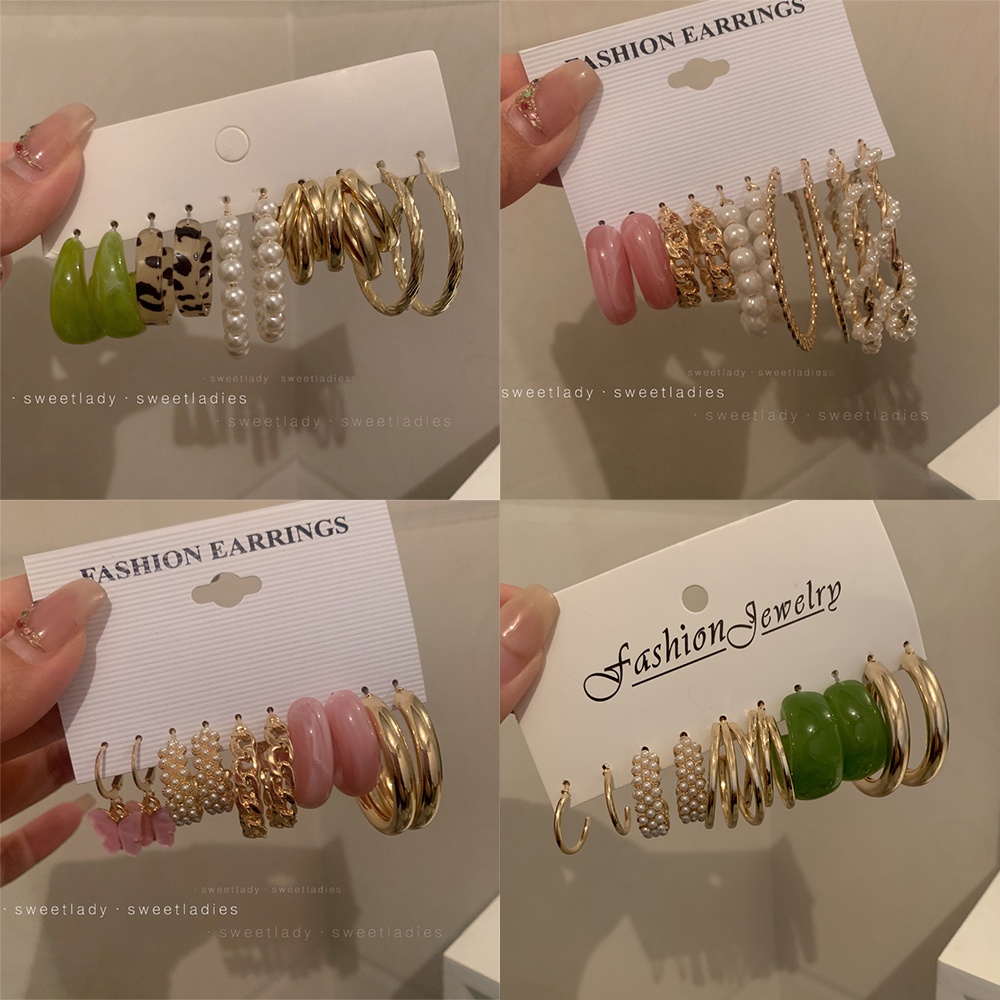 Set bông tai 17KM phong cách thời trang vintage cho nữ