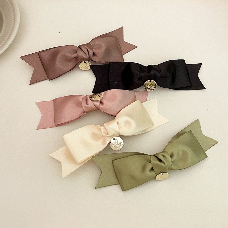 Kẹp nơ tiểu thư vintage- kẹp bấm ngang nửa tóc