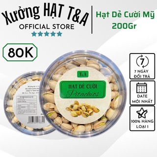 Hạt dẻ cười mỹ 200gr không tẩy loại 1 cao cấp hạt dẻ giòn có vị mặn nhẹ - chợ hạt t&a