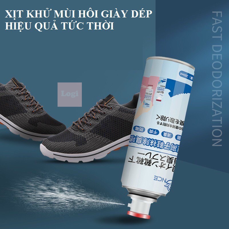 Bình xịt khử mùi giày chống hôi chân NCE 260ml