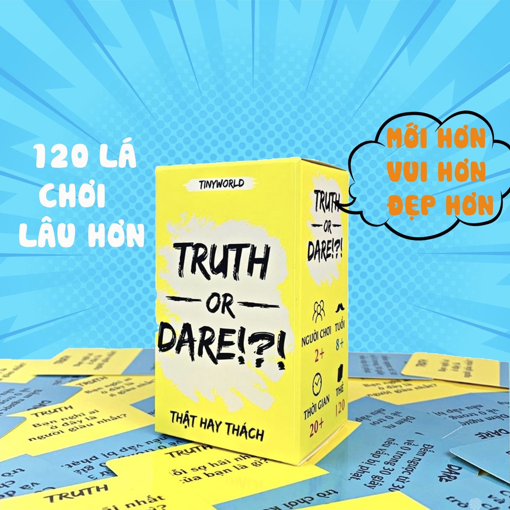 Bộ bài Truth or Dare Thách Hay Thật 120 Lá Cho Nhóm Bạn Tưng Bừng Trong Bữa Tiệc Nifoki