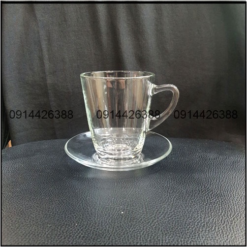 Bộ 6 Cốc thủy tinh có quai uống trà nóng kèm đĩa kê chính hãng ThaiLan UG 343 UG 310 UG 325