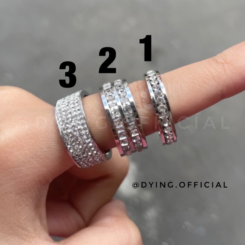 Nhẫn Đính Đá - Thép Titan KHÔNG RỈ