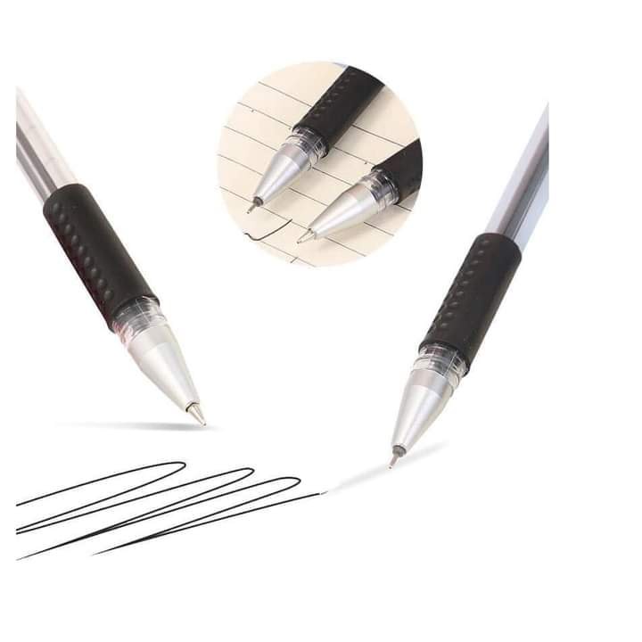 Combo 10 Bút Bi Nước - Êm Tay, Không Lem Mực, Viết Siêu Thích - ĐỦ 4 MÀU  - TÍM - ĐEN - XANH - ĐỎ
