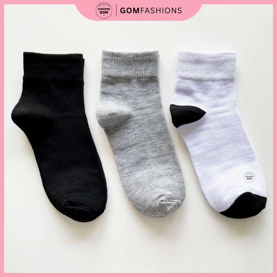 Tất Trơn Cao Cổ Nam Nữ, Vớ Trơn Cổ Cao Unisex Chất Liệu Cotton Thoáng Mát Êm Chân TAT-TRONCAO-VNXK
