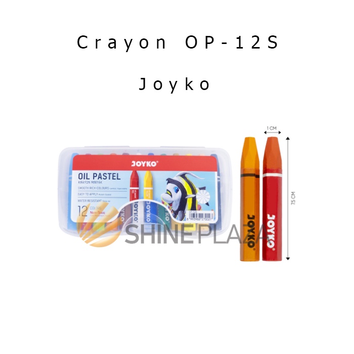 Joyko Titi Crayon 12 Màu OP-12S - Màu Pastel Joyko Crayon